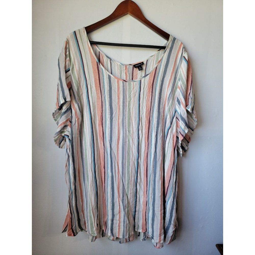 Torrid linen button back blouse Womens Plus size 5